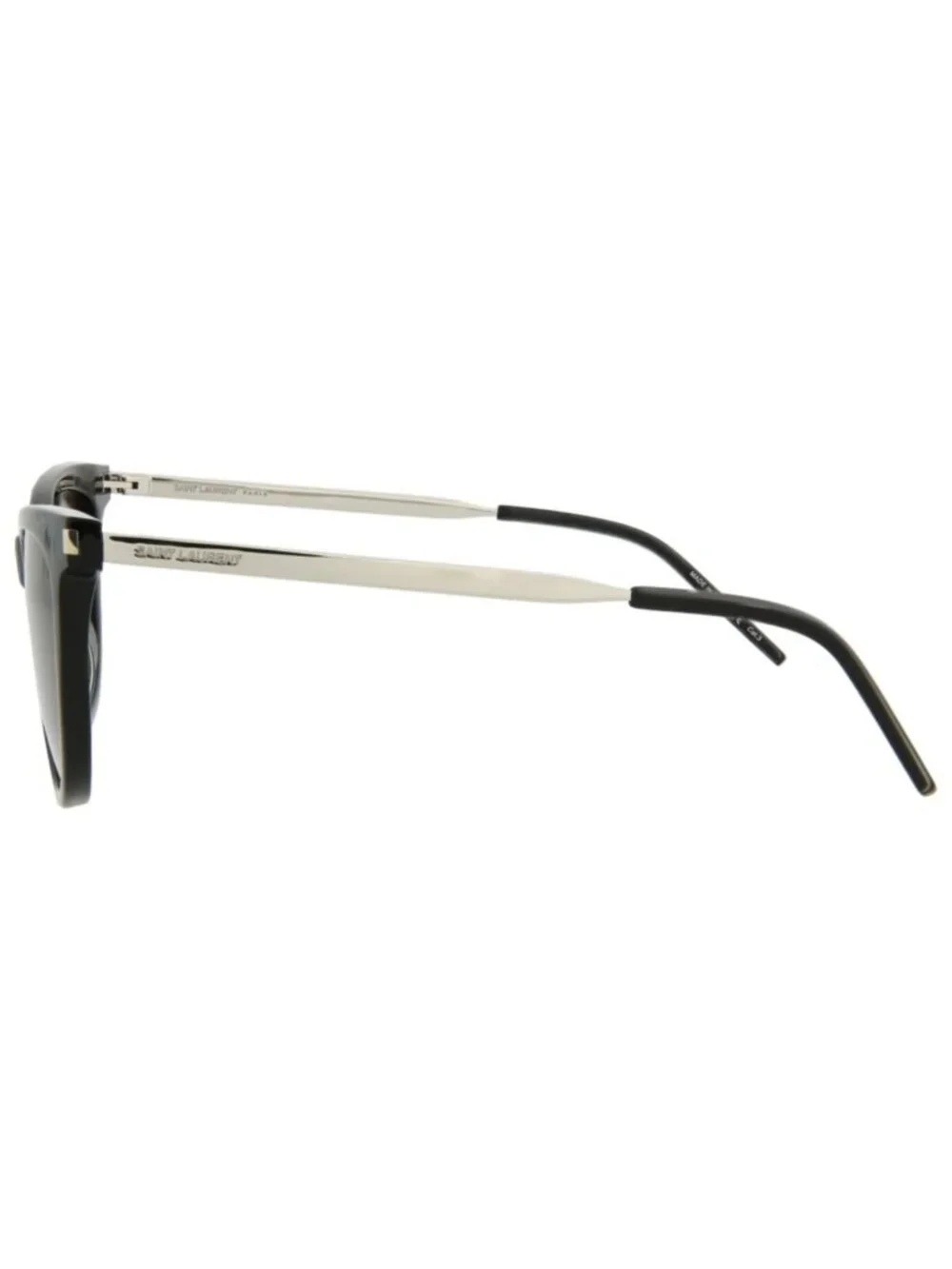 New Saint Laurent Women's Sunglasses Cat Eye Acetate Frame Black Silver Black